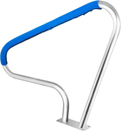 Zwembadleuning - Steunbalk - Handgreep - Zwembad accessoire - 121,9x91,5 cm - RVS - Met Nylon Grip & Ankers