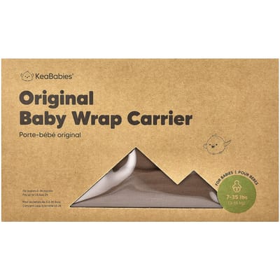 KeaBabies Écharpe de portage originale pour bébé, Support portable, 0-36 mois, Marron selle, 1 pièce beige