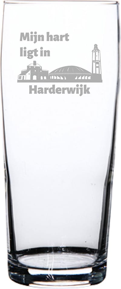 Gegraveerde bierfluitje 19cl Harderwijk