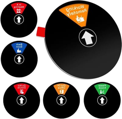 Magnetisch en Zelfklevend Deurbord voor Privacy met 6 Draaiende Statusopties - Acryl Privacy Indicator voor Kantoorruimtes en Werkplekken