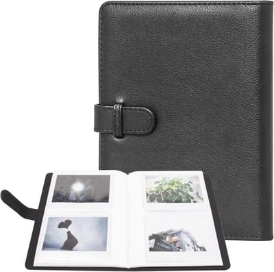 Faux Leather Fotoalbum voor Fujifilm Instax Wide 210/300/400, 80 Compartimenten, 8.6 x 11 cm, Perfect voor Herinneringen en Foto's