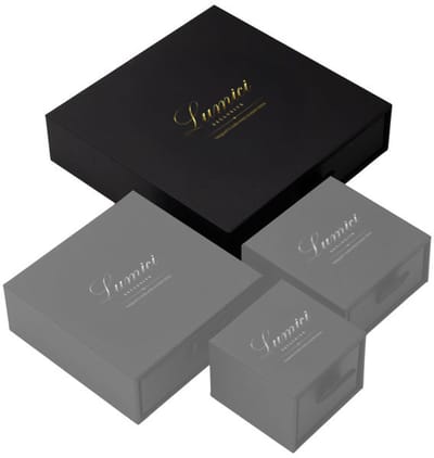 Lumici® Exclusive | Soft Touch Sieradenset Doosje – Mat Zwart met Gouden Lumici Logo - Sieradendoosje - Letop Geen Sieraad Inbegrepen