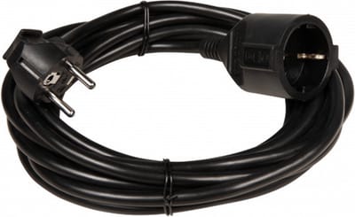 Hoogwaardig Netstroom Verlengsnoer - voor buitengebruik en camping - - Ook aan te sluiten op noodgenerator - IP44 spatwaterdicht - Verlengkabel 5 Meter - H05RR-F 3G1.5 (3 x 1,5 mm²) Neopreen kabel