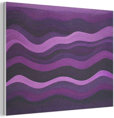 Akoestisch wandpaneel 40x30 cm - Vilt schilderij Lijnen - Golven - Paars - Abstract - Akoestische panelen - Geluidsdempende wanddecoratie - Geluidsisolatie woonkamer - Muurdecoratie geluidspanelen