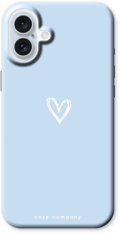 Case Company® - Hoesje geschikt voor iPhone 16 Plus hoesje - Klein Hart Blauw - Tough Case - Maximale Bescherming alle Kanten en Schermrand