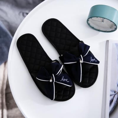 Dames Binnen Zijden Pantoffels Vlinderknoop Strik Licht Comfortabele Flats Open Teen Huis Slides Huis Casual Mode Leuke Schoenen 39-40 gray