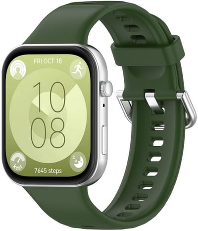 Siliconen bandje - geschikt voor Huawei Watch Fit 5 (PRO), Watch Fit 4 (Pro), Watch Fit 3 - gespsluiting - army groen