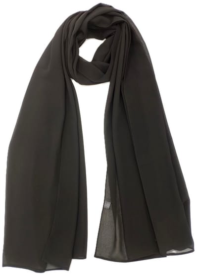 Lange dames sjaal Ditte-effen zwart-omslagdoek-stola