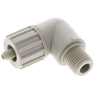 10x4mm & G1/4'' PP L-Vorm Knelfitting Buitendraad 10bar Kunststof en Polyamide