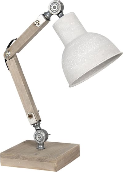 Clayre & Eef Bureaulamp 15x15x47 cm Beige Hout
