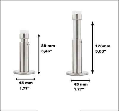 Famanu – Extra verstelbare wandstopper 88–128 mm (uitbreidbaar tot 200 mm) - lijm of schroef – si