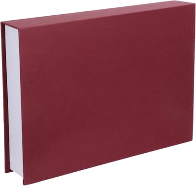 Nepboek Opbergdoos - Decoratieve Opberger - Verborgen Vakken - Magnetische Sluiting - 25x18x4.2 cm - Wijnrood