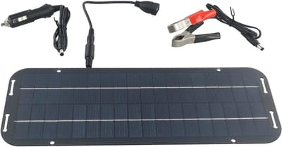 Draagbaar Zonnepaneel - Zonnelader Accu - Accu Onderhouden - Monokristallijne Zonnecellen - 60 Watt - Zwart