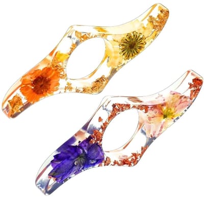 Dailygoody - Dried Flower Thumb Ring - Bookmark voor Lezers - 2 Stuks - Handig en stijlvol - Perfect voor boekenliefhebbers - Ideaal voor elke pagina ...