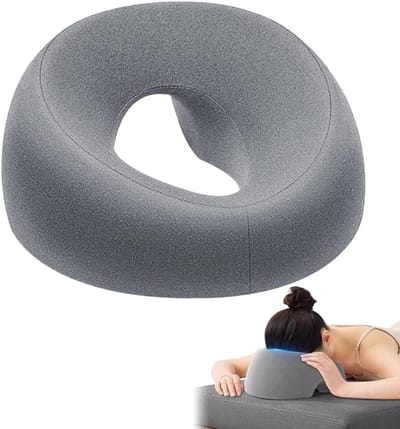 Verstelbaar Gezichtsmassage Kussen met Uitsparing voor Hoofdsteun van Visco-elastisch Schuim, Ideaal voor Spa, Massages en Ontspanning in de Woonkamer