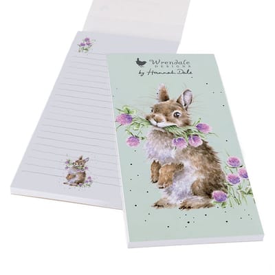 Wrendale Magnetic Shopping Pad - 'Head Clover Heels' Rabbit Shopping Pad - Magnetisch Boodschappenblokje - Konijn - Boodschappenlijstje
