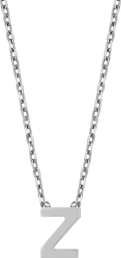 New Bling 9NB-907Z Zilveren Ketting Dames - letterhanger - Z - Zilverkleurig