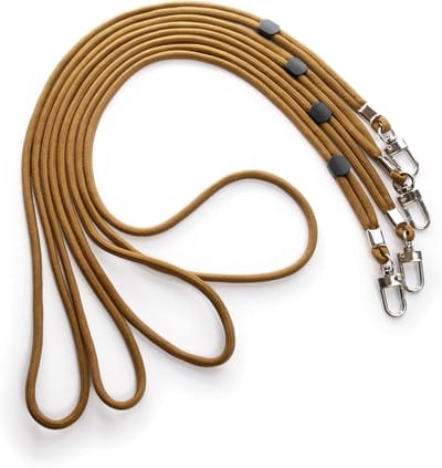 Draagband met Karabijn - Schouderkoord Lanyard - Objecten Meenemen - Verstelbare Lengte - 4 Stuks - Khaki