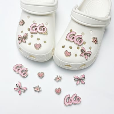 Schoenaccessoires-geschikt voor crocs charms- geschikt voor crocs pins- geschikt voor crocs Accessoires- geschikt voor Crocs Jibbitz-CJ-211 roze liefde knoop