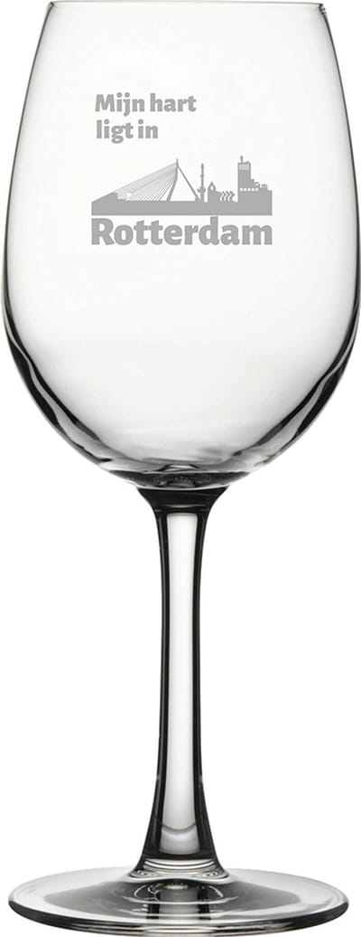 Gegraveerde witte wijnglas 36cl Rotterdam