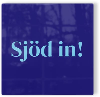 Tegeltje Maastricht Sjöd in! - donkerblauw lichtblauw - tegeltje stad - tegeltje met tekst