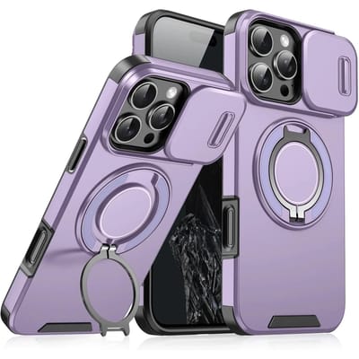 Luxe Heavy-Duty Robuuste Armor Magnetische Beugel Case Voor iPhone 16 14 13 12 11 15 Pro Max Plus Schuif Camera Bescherming PC Cover For iphone15Promax