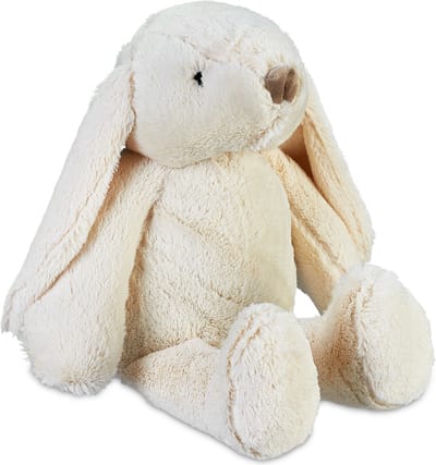 Zachte deurstopper konijn voor binnendeuren kinderkamer - 22 x 21 x 24 cm - crème