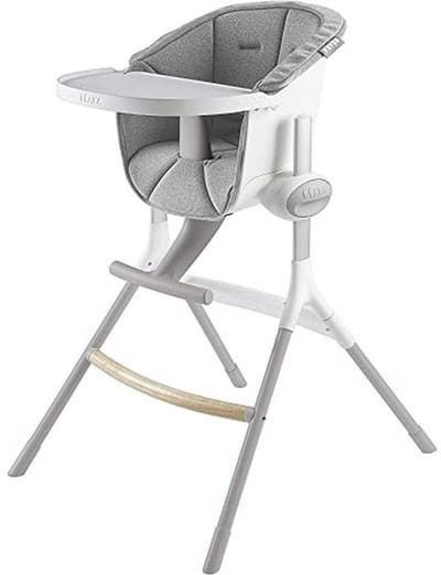 Ergonomische Hoge Stoel Up & Down - Verstelbaar in 6 Hoogtes - Comfortabel en Duurzaam - Kinderstoel Grijs/Wit