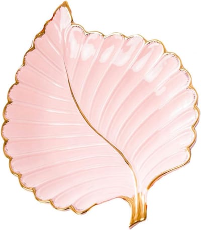 Keramische Sieraden Schaal - Opbergbakje Decoratie - Sieraden Organiseren - Gouden Rand Decor - 27 cm - Roze
