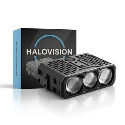 Halovision Turbo LED Grill Verlichting - Set van 2 Triple Lens Extra Grootlicht Matrix Laser Lampen 70W/100W - Auto en Offroad Voertuigen 12V-24V Combo Beam IP68