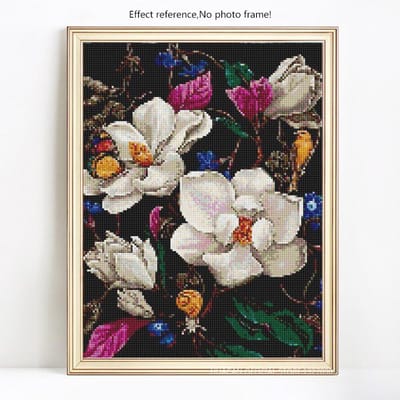 Diamantmozaïek Verkoop Bloemen Diamantborduurwerk Volledige weergave Bloem Diamantschilderij 20X30 black