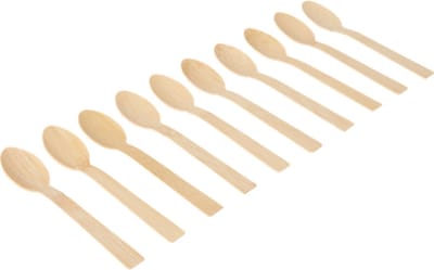 Bamboe Lepels - Set van 40 - Eenmalig gebruik - FSC®-gecertificeerd hout: verantwoord hout - Partybestek - Picknick bestek