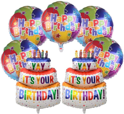 Dailygoods - 7 Aluminium Vorm Ballonnen, Decoratie Voor Verjaardagsfeestjes, Accessoires Voor Sfeer Lay-Outs, Grappige Foto Rekwisieten.