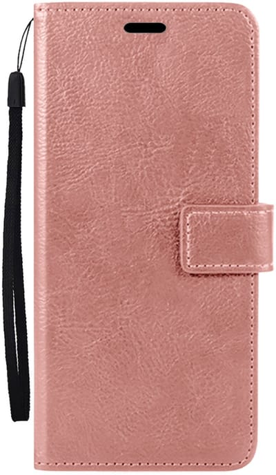 Hoes - Met Pasjeshouder - Geschikt voor Samsung Galaxy S25 FE - Luxe Bookcase Portemonee - Flip Case - Kunstleer Book Case - Flipcase - Book Cover - Walletcase - PortemonneeHoes - Rosé goud