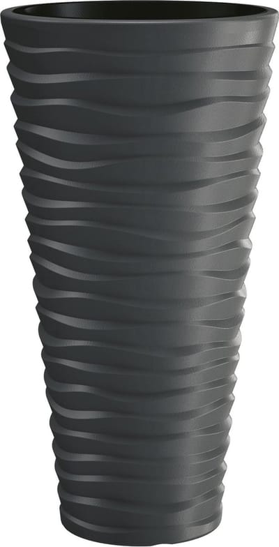 Bloempot Buiten Hoog Rond Sand Slim 40cm ANTRACIET Prosperplast