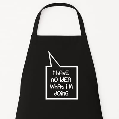 Keukenschort “I have no idea what I’m doing” - Grappig kookschort - One Size - Verstelbaar - Humor cadeau - Kerstcadeau - Sinterklaas cadeau
