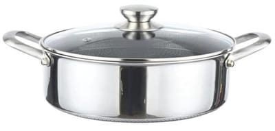 28 cm Inductie Braadpan met Glazen Deksel en Honingraat Antiaanbaklaag