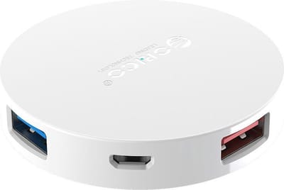 Orico ronde USB 3.0 hub - 4 poorten - OTG-functie - Wit