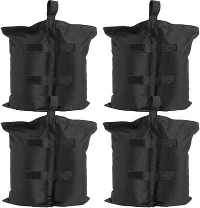 tectake® Paviljoengewichten Set van 4 - Basisgewichten voor Tuintent, Partytent, Pop-up Tent, Parasol en Trampoline - Zandzakken Vulbaar met Zand of Grind - Inclusief Draagband