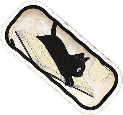 Brillenhoesje Transparant - Etui Kat - Brillen Beschermen - Harde Schaal - 16 x 7.5 cm - Transparant