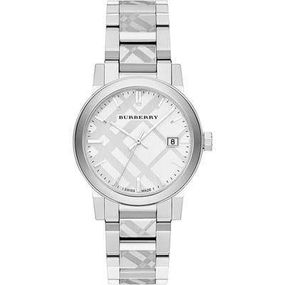 Burberry BU9037 Zilverkleurig Roestvrijstalen Dameshorloge 38 zilver