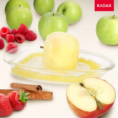KADAX Fruitrasp van Glas - Ovale Appelrasp voor Babyvoeding, Gemberrasp met Glasplaat (L: 22,2 cm, Transparant)