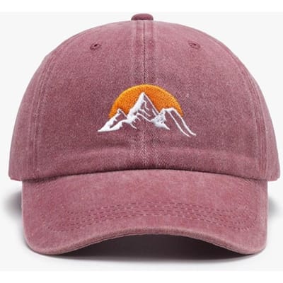Casquette de baseball à motif coucher de soleil rétro, brodée, visière en coton lavé, casquettes de baseball réglables pour hommes et femmes brown