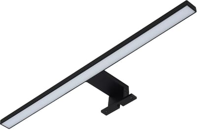 Kwazar - Wandlamp voor binnen, LED-spiegelverlichting voor de badkamer, LED-lamp voor vochtige ruimtes, badkamerlamp 10W, breedte 50 cm, neutraal wit 4000 K, IP44, 230V - Laag energieverbruik, ANITA zwart