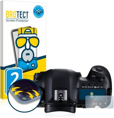BROTECT - Screenprotector voor Canon EOS 5D Mark III (Schouderdisplay) - Folie Beschermfolie matte volledig dekking 2 Stuks