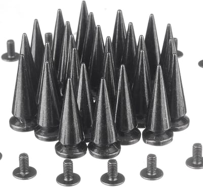 Metalen Spikes Studs - Klinknagels Decoratief - DIY Lederwerk - Schroefbevestiging - 100 Sets - Gunmetal Zwart