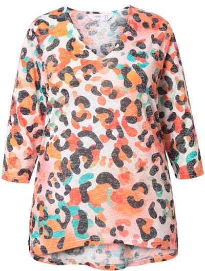 Angel of Style - Dames - T-shirt A-lijn kleurig leomotief - Oranje - Maat 44