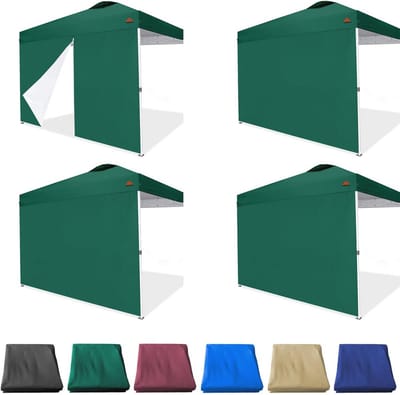 Zijwanden voor 10x10 Pop-up Luifel - Groene SunWall met Deur
