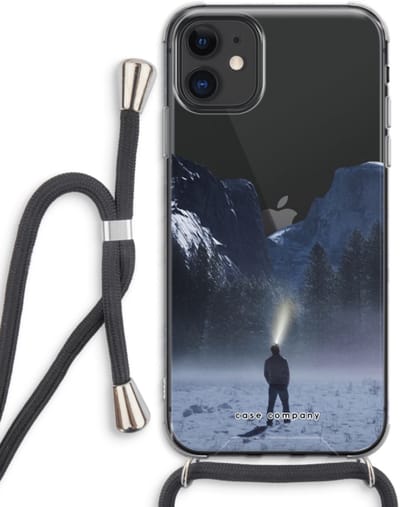 Case Company® - Hoesje met koord geschikt voor iPhone 11 hoesje met Koord - Wanderlust - Telefoonhoesje met Zwart Koord - Bescherming aan alle Kanten en Over de Schermrand