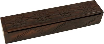 Houten Sieradendoos met Bloemmotief - Handgemaakt Houten Kistje